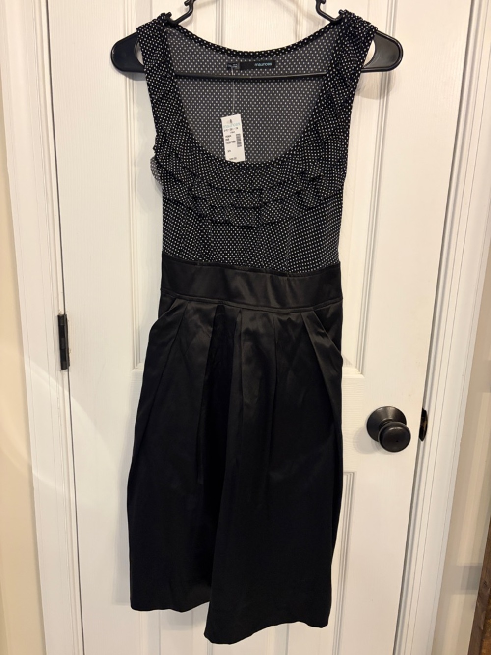 Maurices Black Polka Dot & Solid Fit-and-Flare Dress